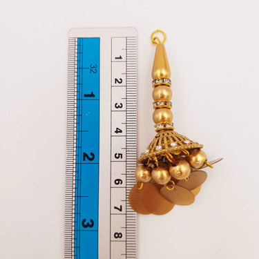 Handcrafted Gold Bead Tassels Latkan, Indian Latkans, Gold Beaded Danglers